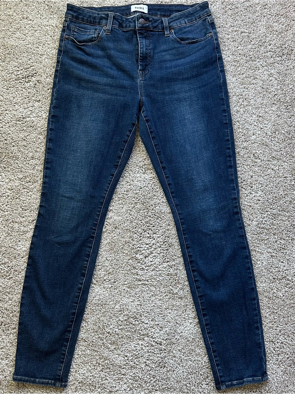 Pistola Women's Blue Dark Wash Skinny Jeans Mid Rise Stretch 5-Pocket Sz 31 470